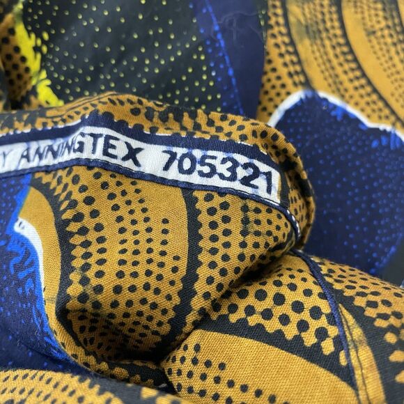 Guaranteed African Wax By Anningtex Wrap Skirt Sz M/L Handmade Blue Brown Print - Picture 3 of 4